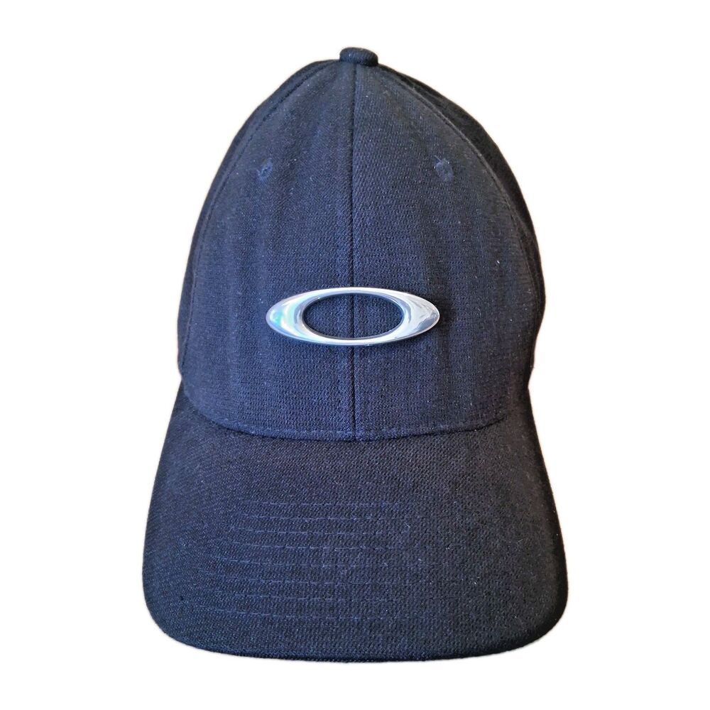 Oakley Tincan LX Hat Flexfit Stretch Baseball Cap Mens Black Size S/M Excellent